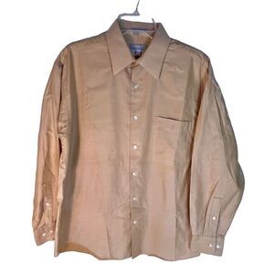 MENS PERRY ELLIS PORTFOLIO DRESS SHIRT SIZE 15.5 32-33 MEDIUM MUSTARD TAN